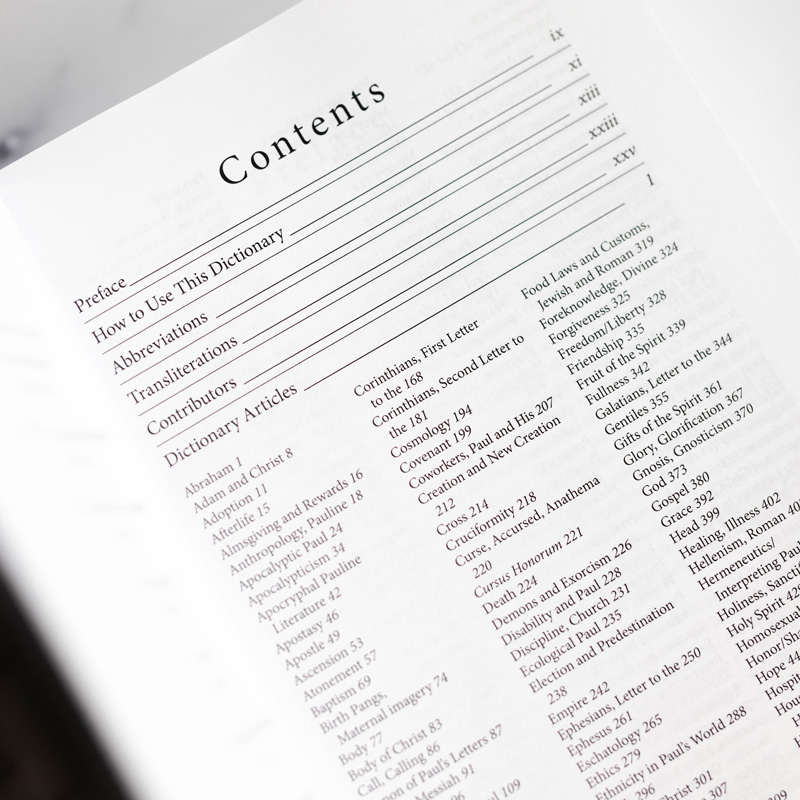 The IVP Bible Dictionary Series - Table of Contents